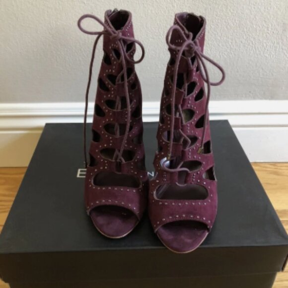 BCBGeneration Deep Purple Lace-Up Heels - Picture 2 of 10